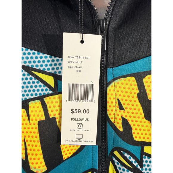 Reason Graphic Track Suit Size S Zip Jacket and Jogger Pants NWT - Picture 5 of 11